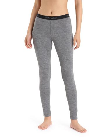 Women's Icebreaker Merino 200 Oasis Thermal Leggings Base Layers Gritstone Heather | CA 1029QMAZ